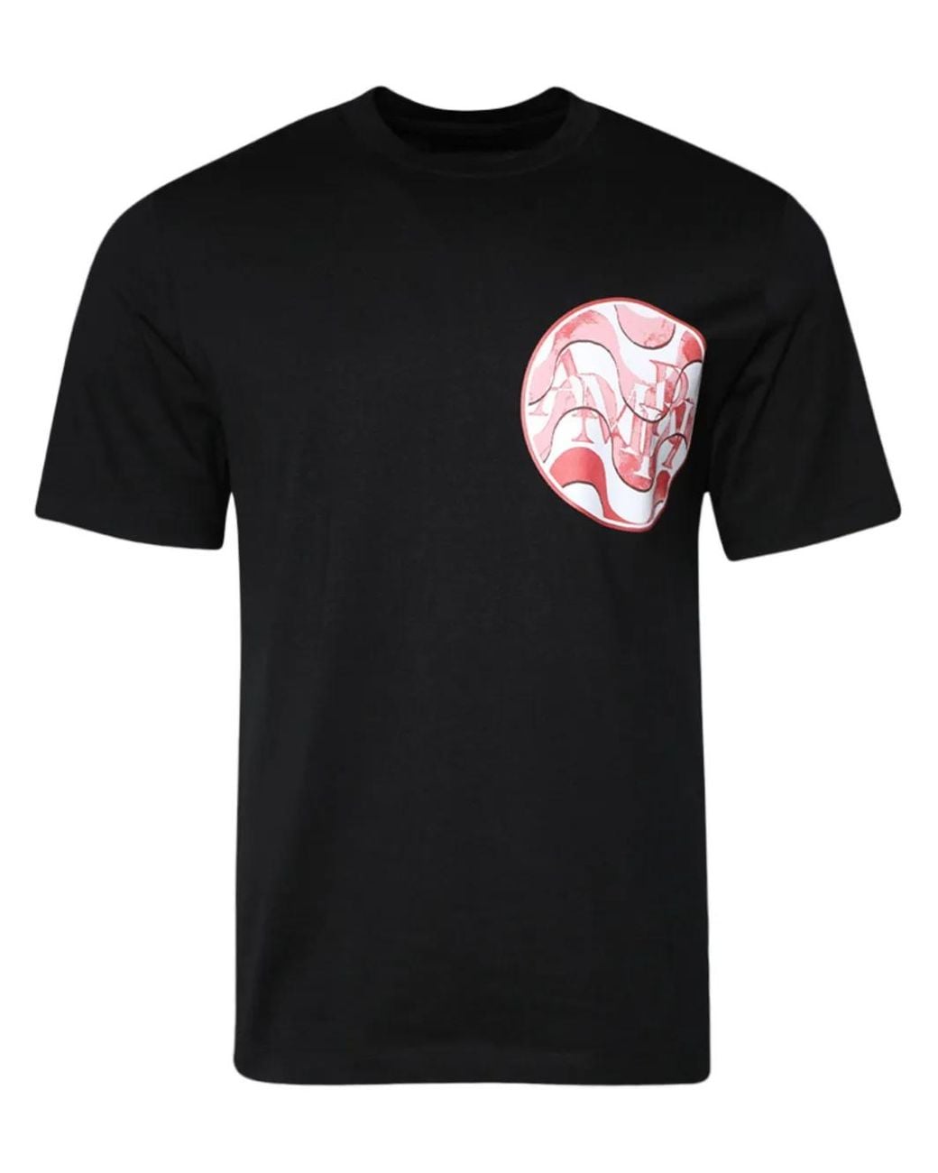 Amiri Black Wave-Print Cotton T-Shirt for men