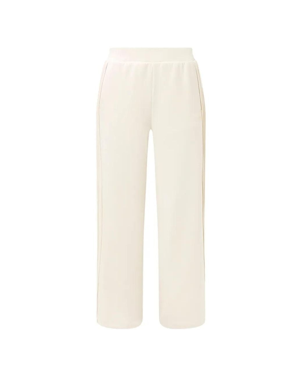 Sweaty Betty White Sand Wash Side-Stripe Wide-Leg Trousers