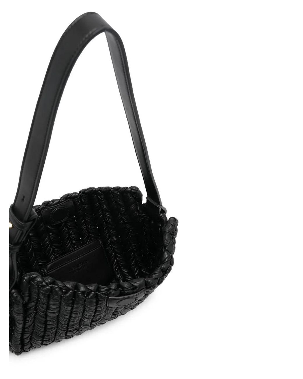 Nanushka Black Woven Shoulder Bag