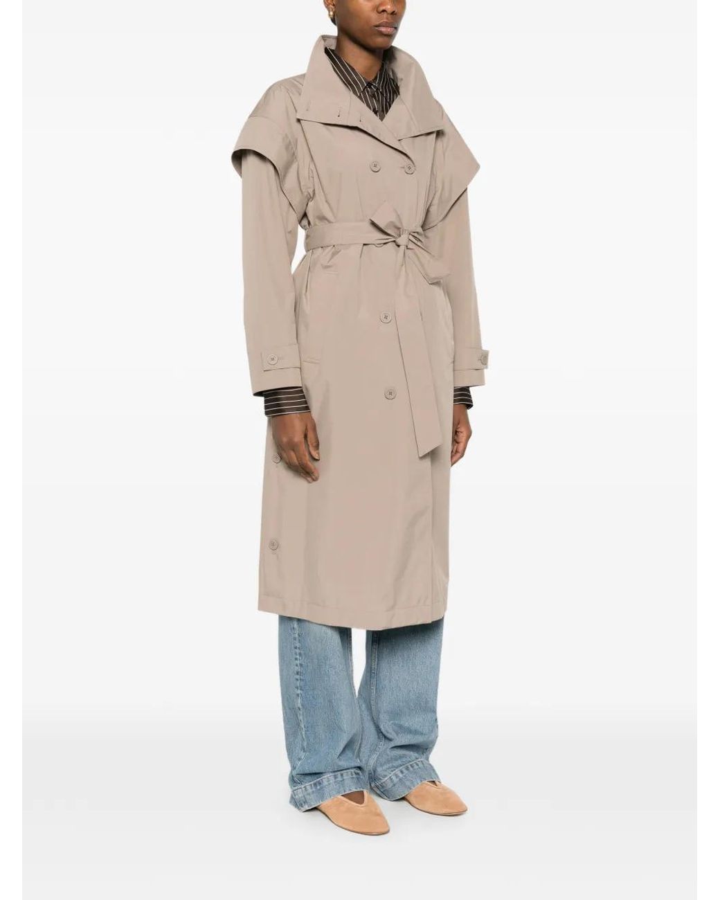 Herno Natural Double-Breasted Belted Coat