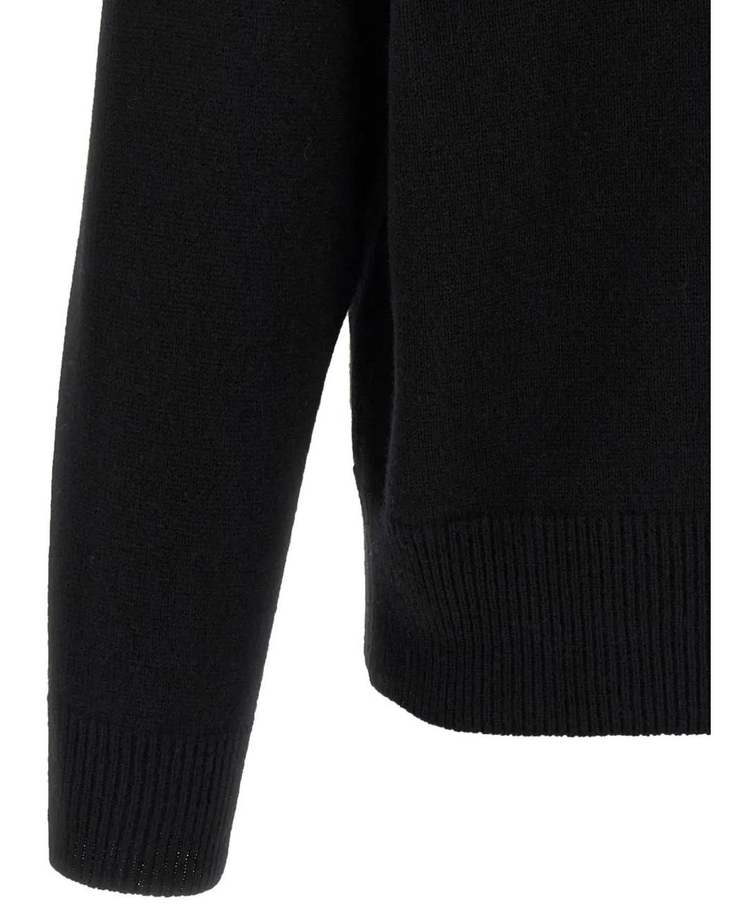 LARMERI STUDIO Black Half-Zip High-Neck Sweater