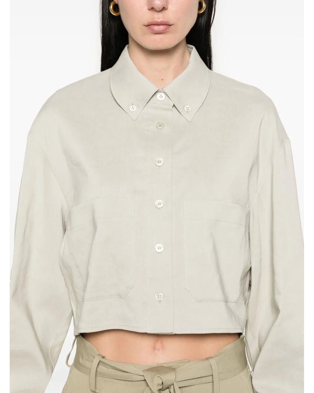 Low Classic White Pocket Cropped Shirt