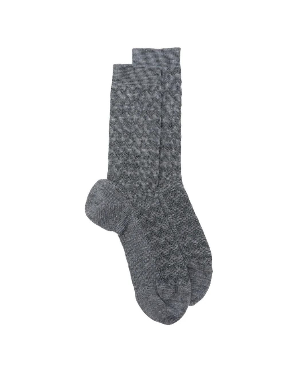 Missoni Gray Zigzag-Knit Socks