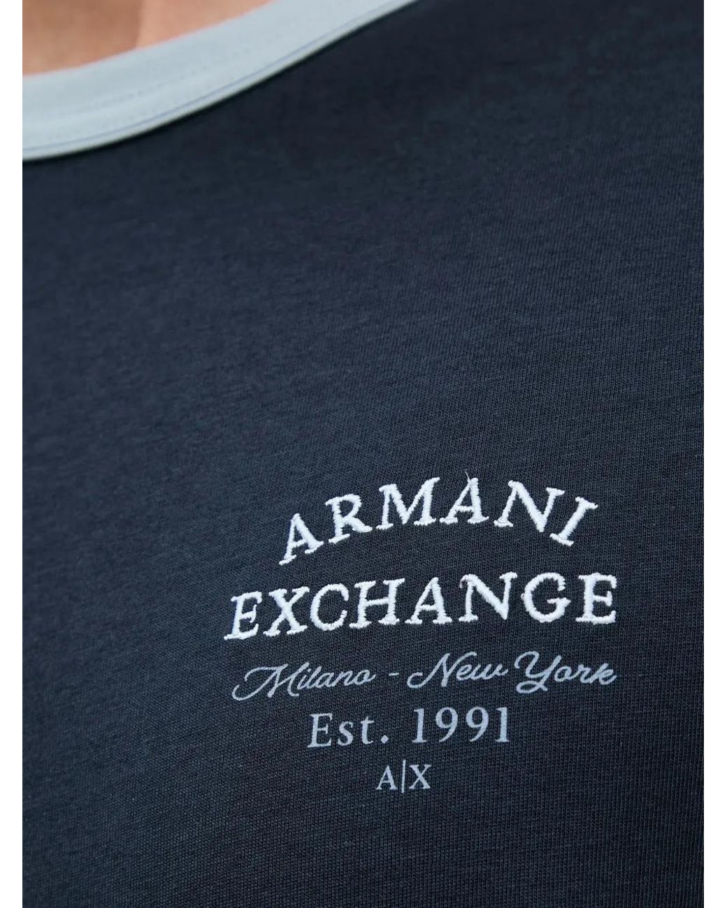 ARMANI EXCHANGE Blue Cotton T-Shirt for men
