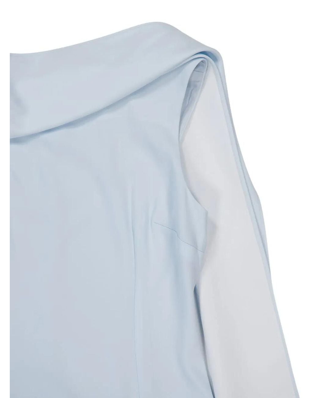 Roland Mouret White Draped Sleeveless Midi Dress