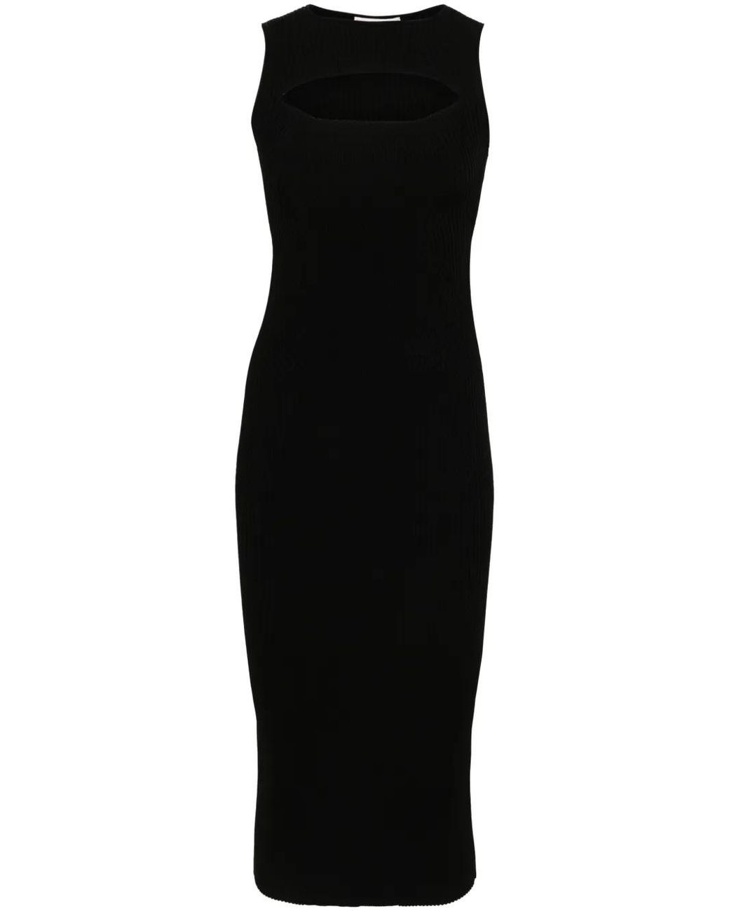 McQueen Geribbeld Gebreide Jurk in het Black