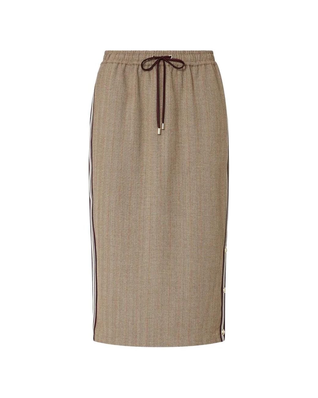 Liu Jo Natural Midi Skirt With Side Tape
