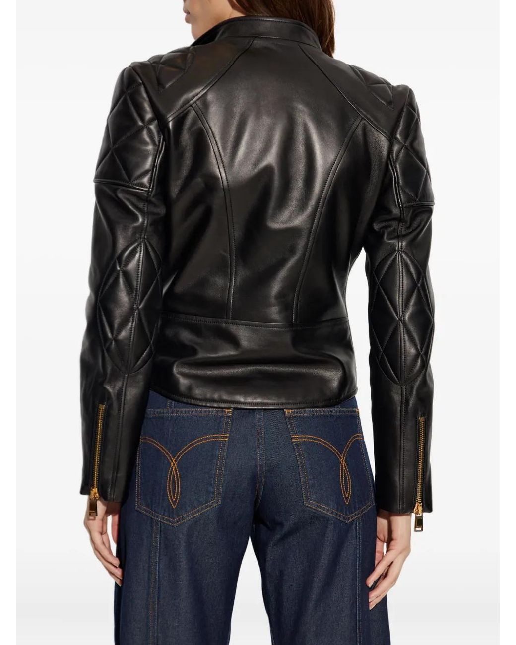 Versace Leren Jack in het Black