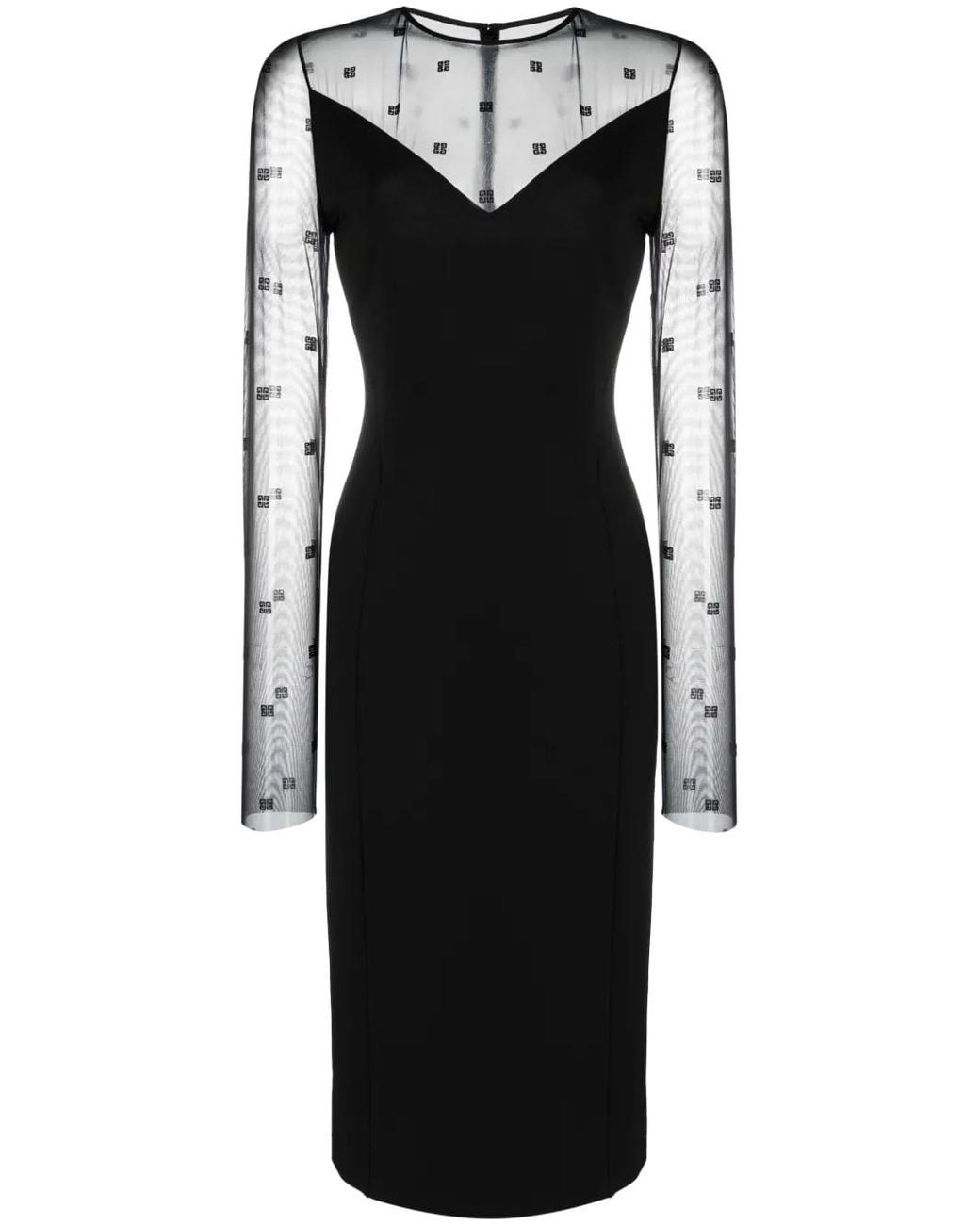 Givenchy Black Logo-Jacquard Midi Dress