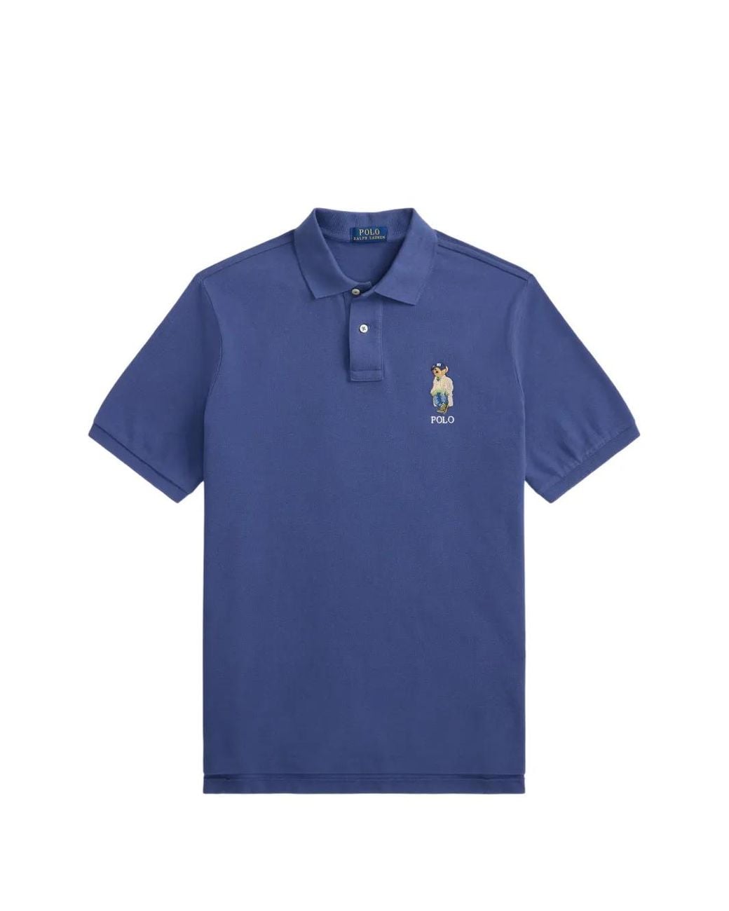 Polo Ralph Lauren Blue Polo Bear Embroidered Polo Shirt for men