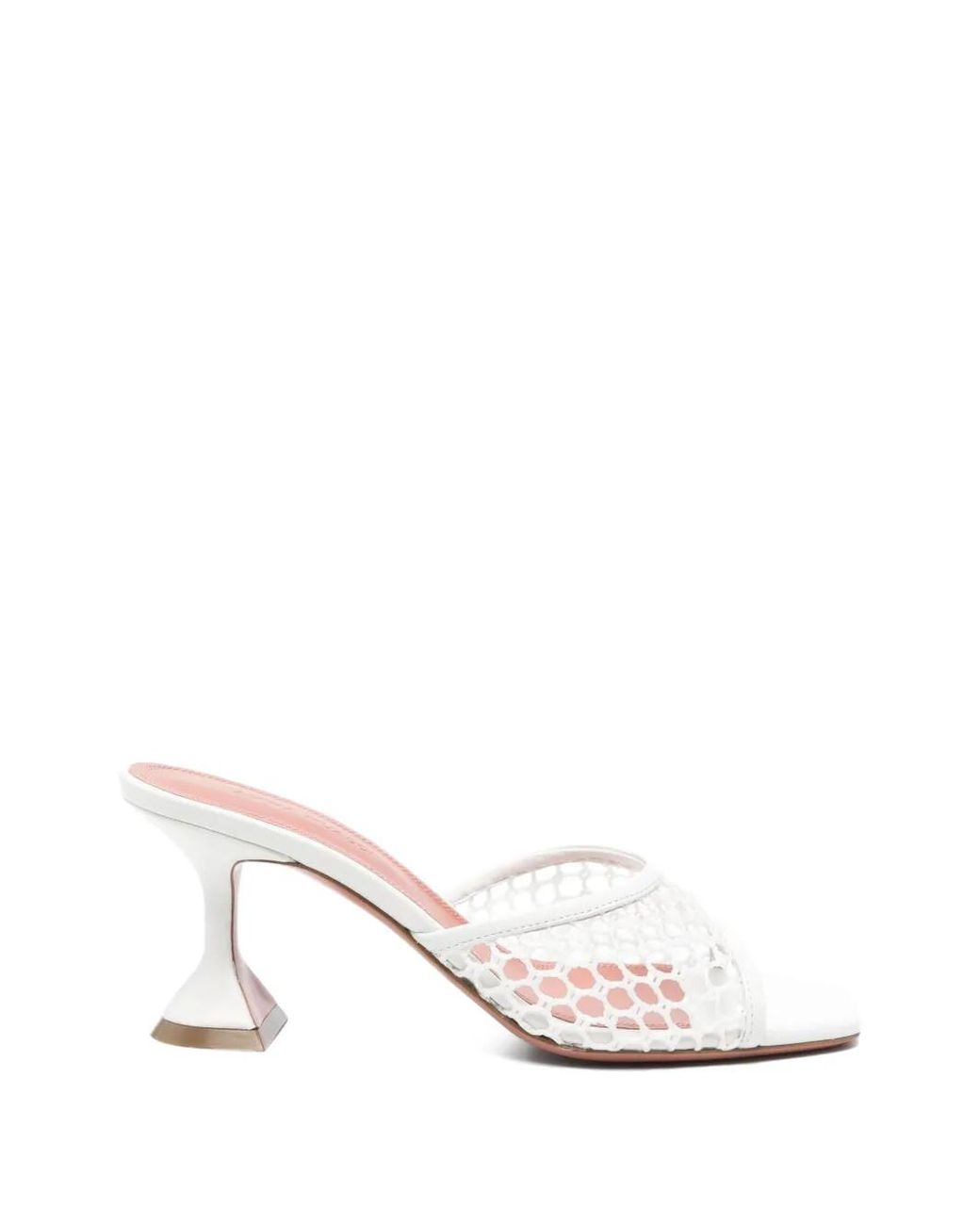 AMINA MUADDI White Lupita Net-Upper Square-Toe Sandals