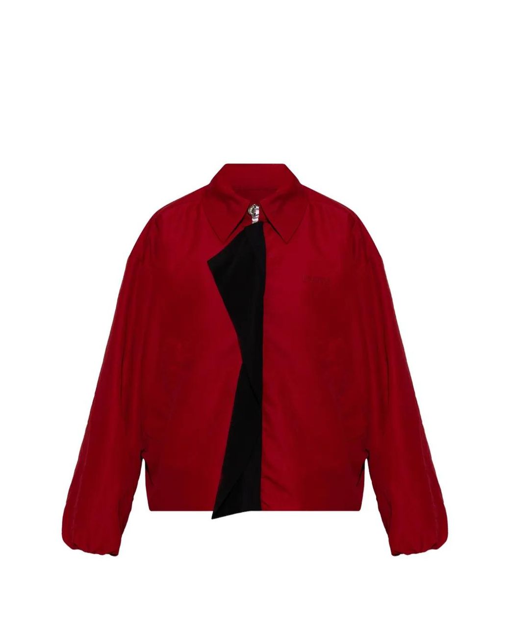 Loewe Draped-Detail Embroidered-Logo Zip-Up Jacket