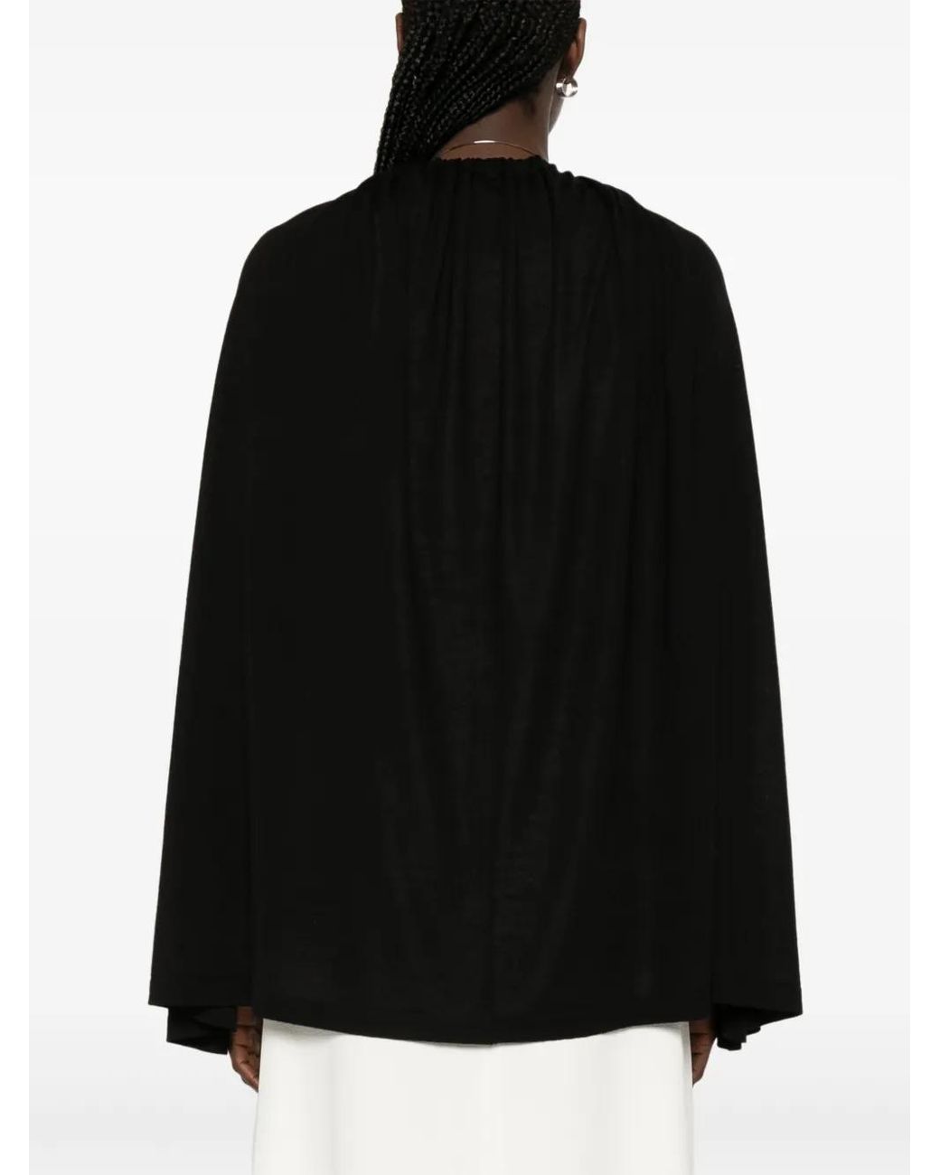 Totême  Black Drawstring Cape