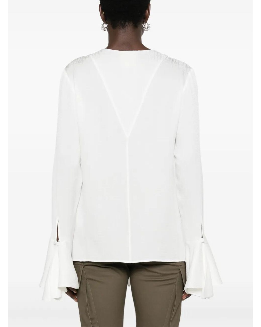 Givenchy White Ruffled Blouse