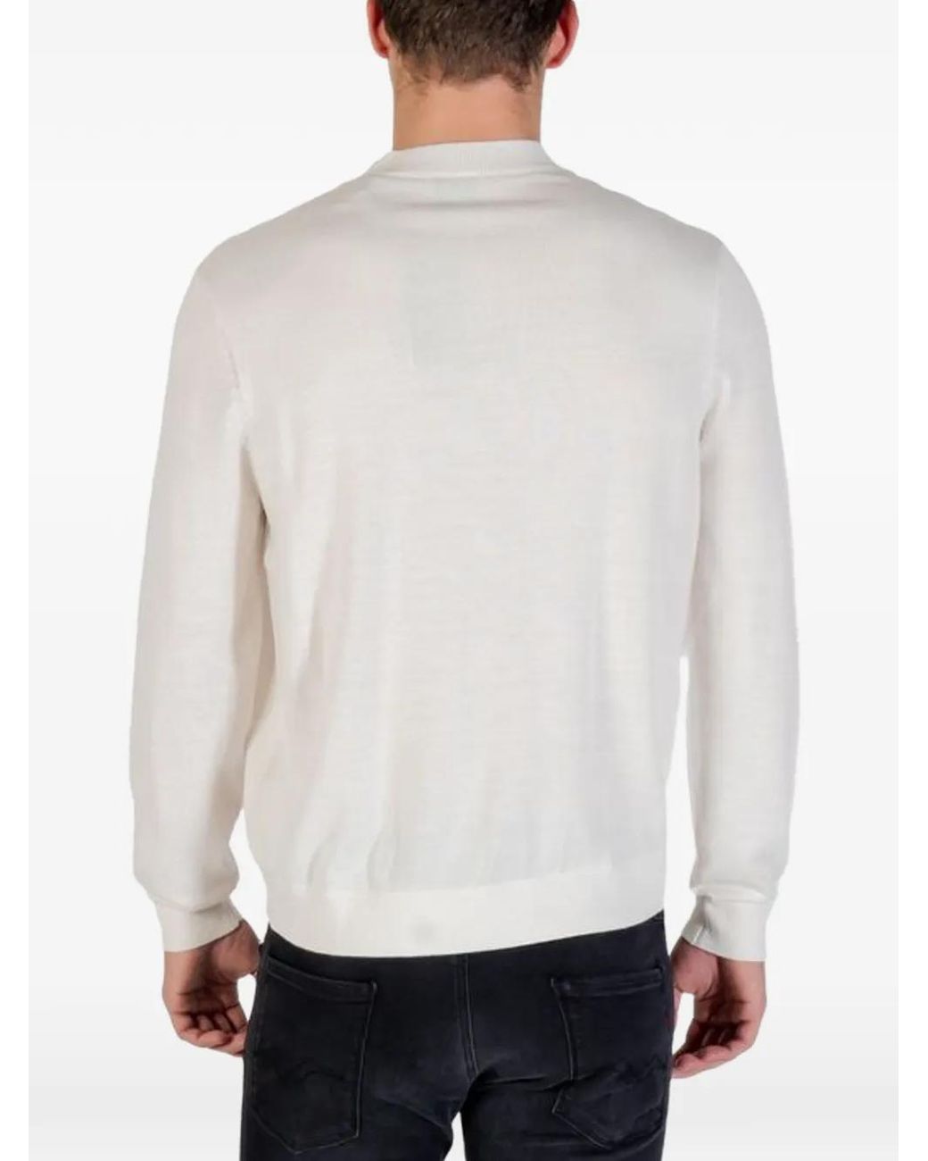 ARMANI EXCHANGE White Logo-Patch Sweater for men