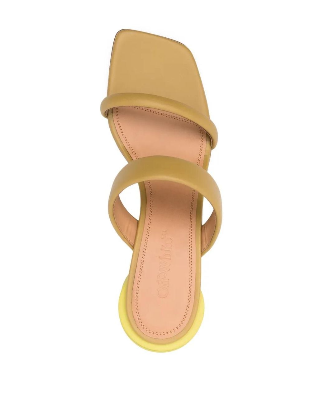 Off-White c/o Virgil Abloh Metallic Spring 45 Coiled Heel Leather Sandals