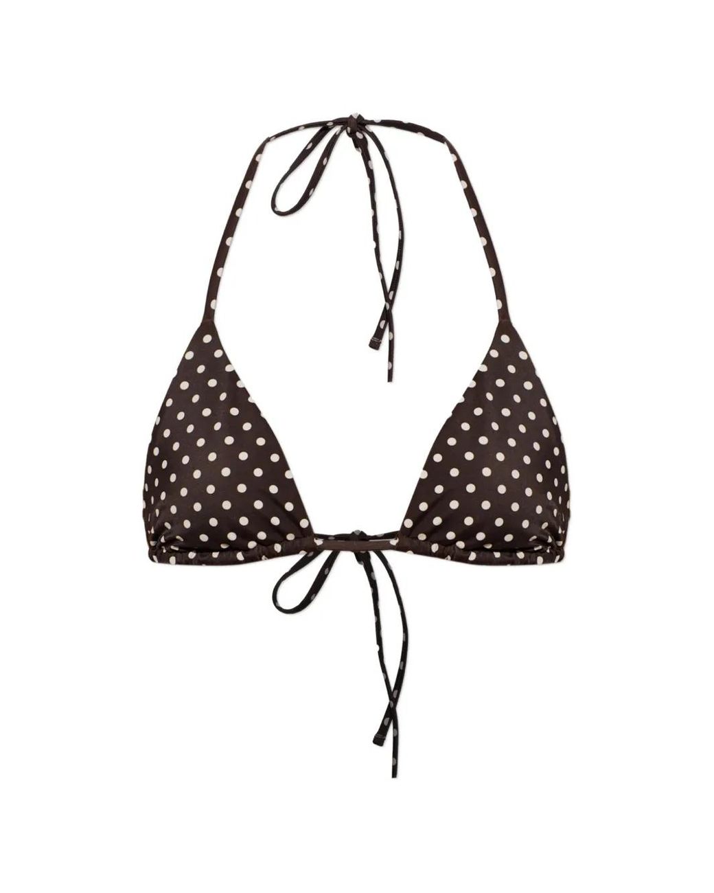 Matteau Brown Polka-Dot Triangle Bikini Top