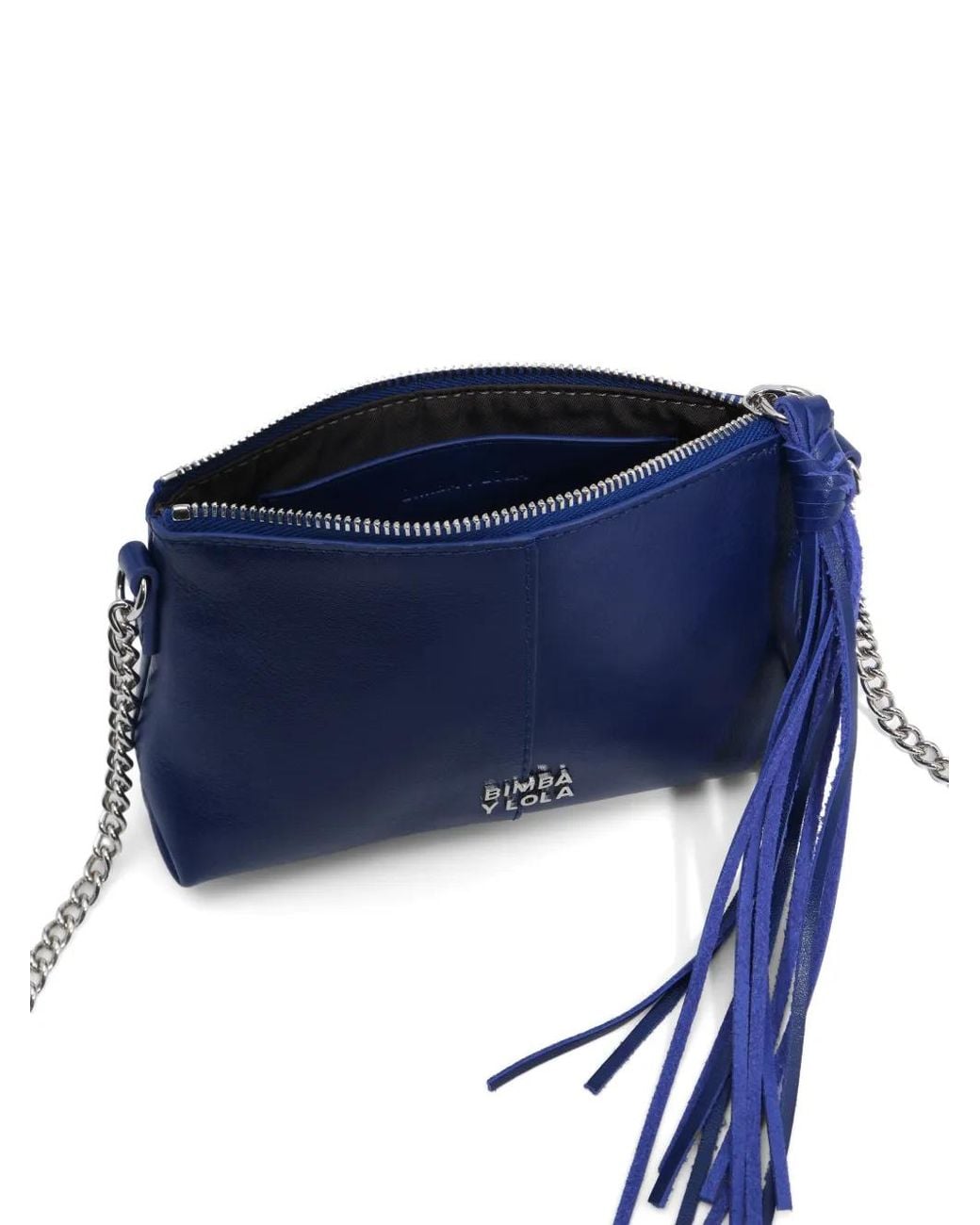 Bimba Y Lola Blue Electric- Fringed Leather Mini Bag