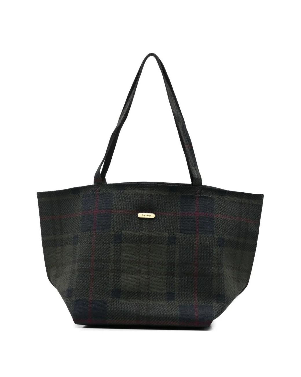 Barbour Black Shopper Mit Schottenkaro
