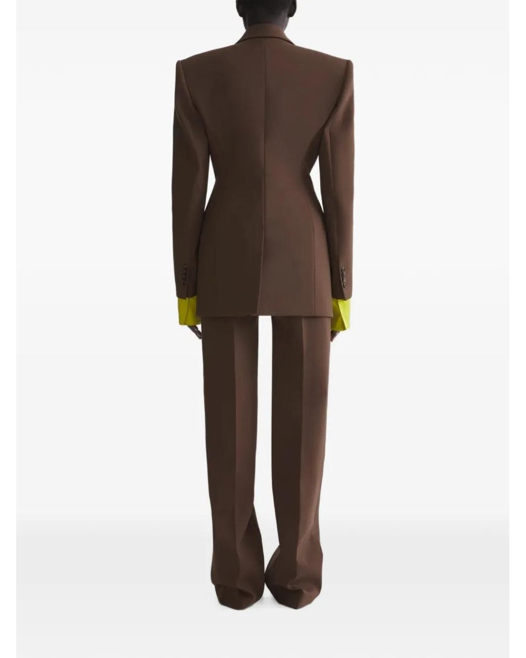 Mugler Brown Low Waist Straight Trousers