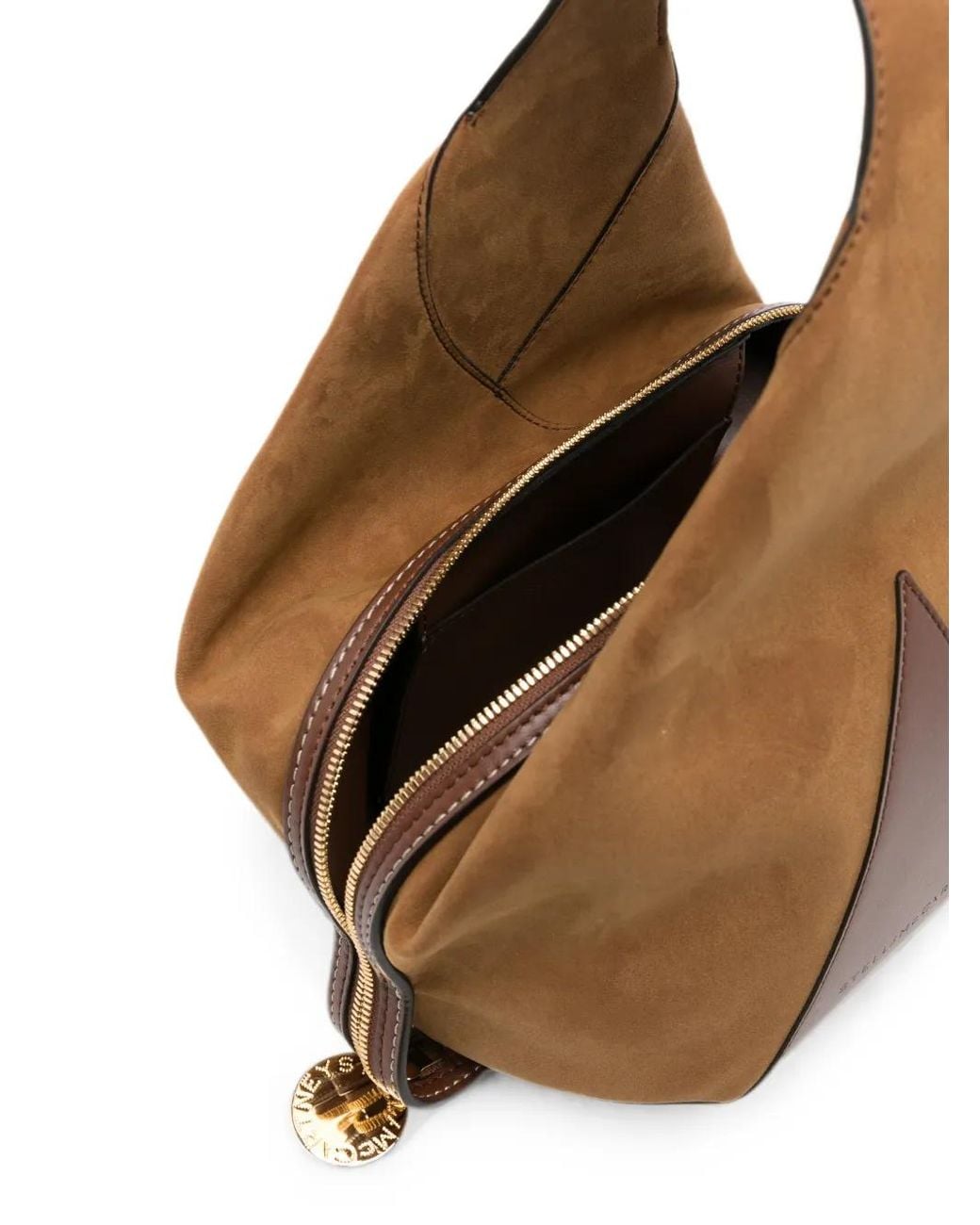 Stella McCartney Brown Small Appaloosa Logo-Charm Suede-Effect Tote Bag
