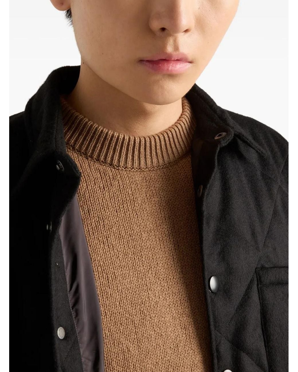 Camicia Trapuntata di Prada in Black da Uomo