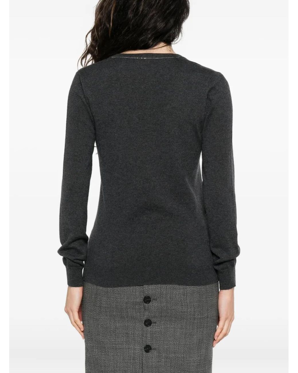 Brunello Cucinelli Gray Cashmere Fine-Knit Jumper