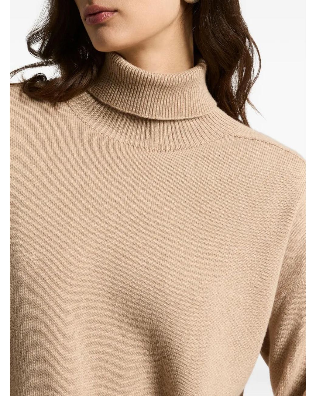 Peserico Black Turtleneck Ribbed-Cuff Sweater