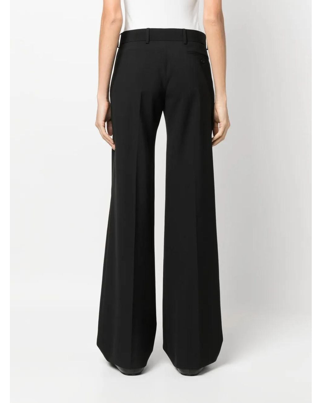Quira Black Mid-Rise Wide-Leg Tailored Trousers