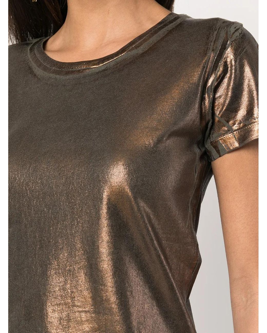 Madison Maison Brown Lamina Metallic T-Shirt