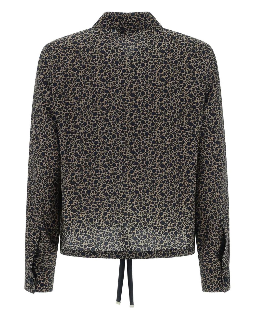Herno Black Tie-Waist Patterned Shirt