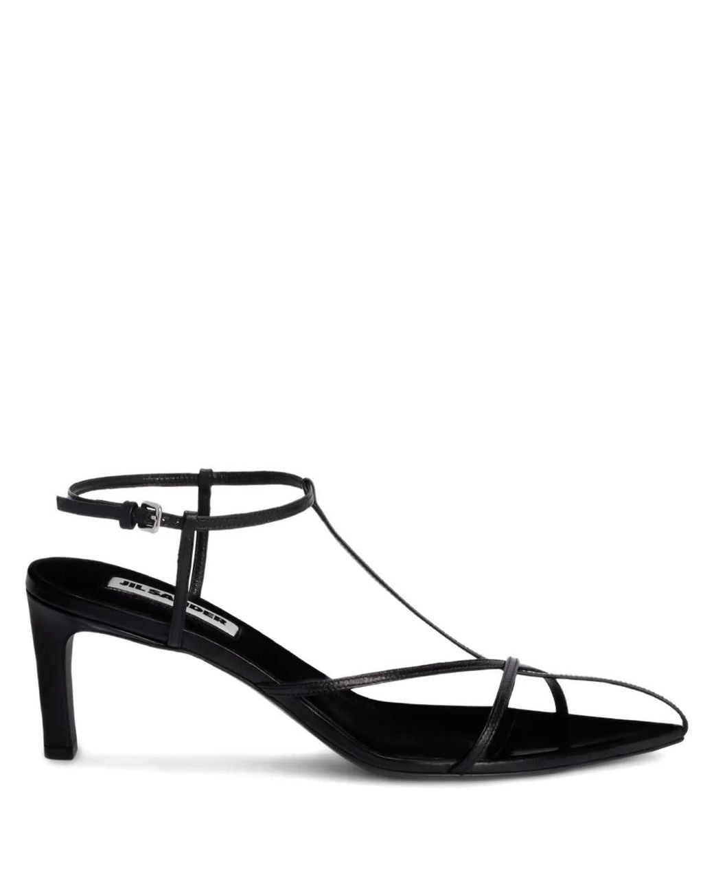 Jil Sander Black Cage Medium-Heel Sandals