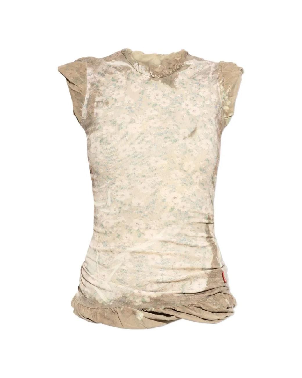 DIESEL Natural Floral-Print Ruffled Top