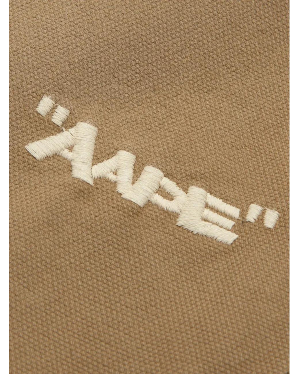 Aape By A Bathing Ape White Logo-Patch Trousers for men