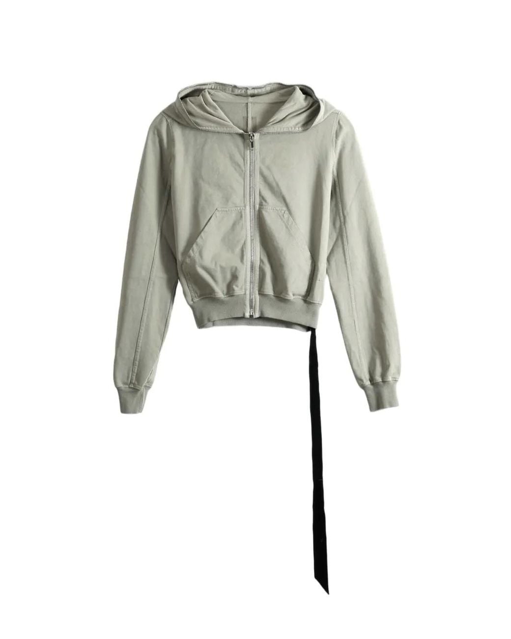 Rick Owens White Zip-Up Hoodie