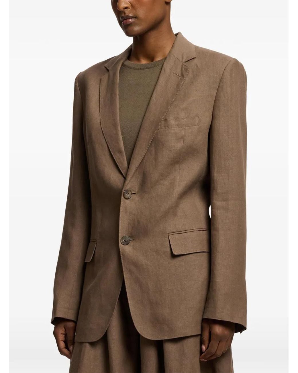 Ralph Lauren Brown Marcy Single-Breasted Blazer
