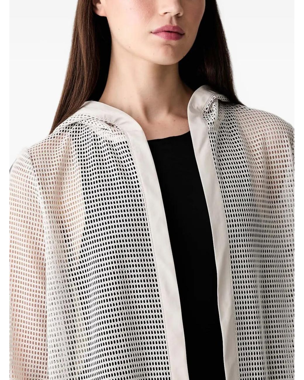 Joseph Ribkoff Black Mesh-Panelled Hooded Jacket