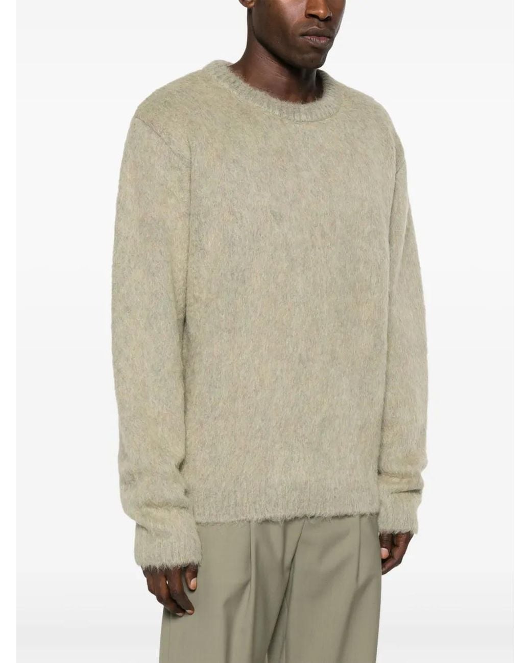 Lemaire Gray Wool Crewneck Sweater for men