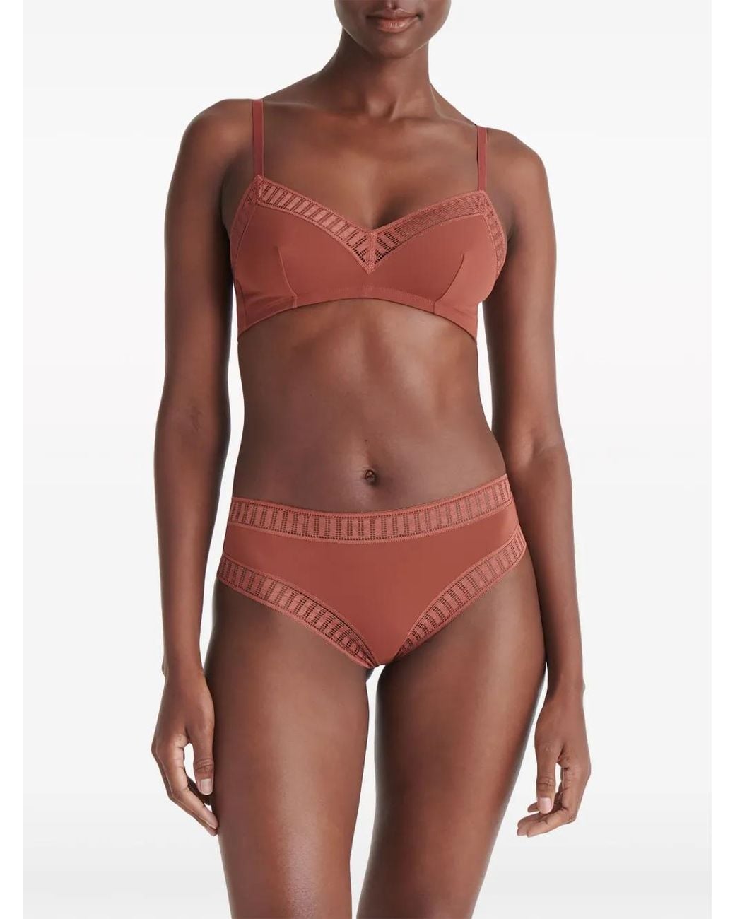 Eres Red Madeleine Graphic Triangle Bra