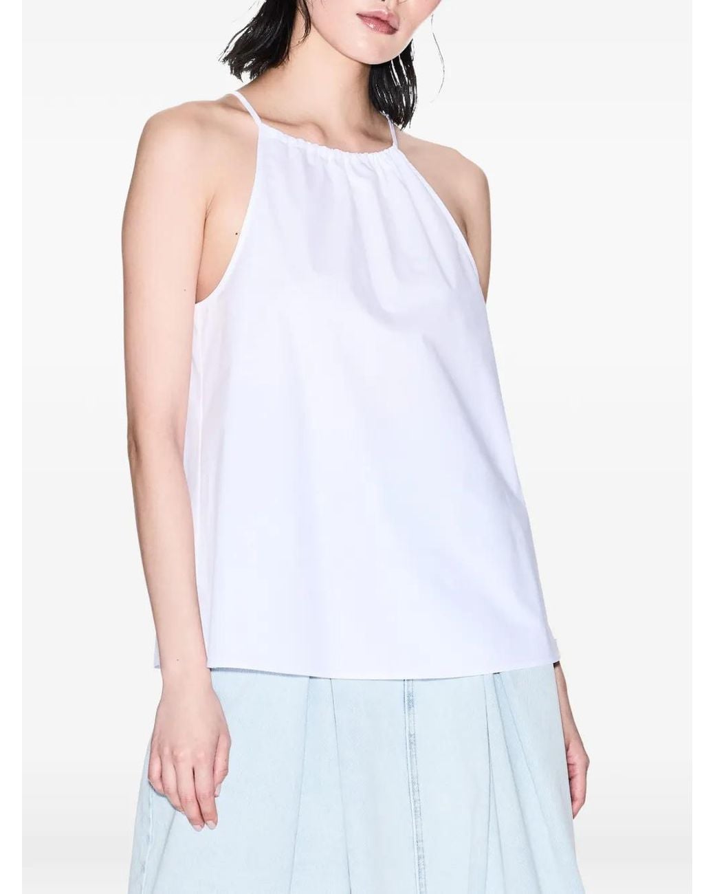ARMANI EXCHANGE White Halterneck Blouse