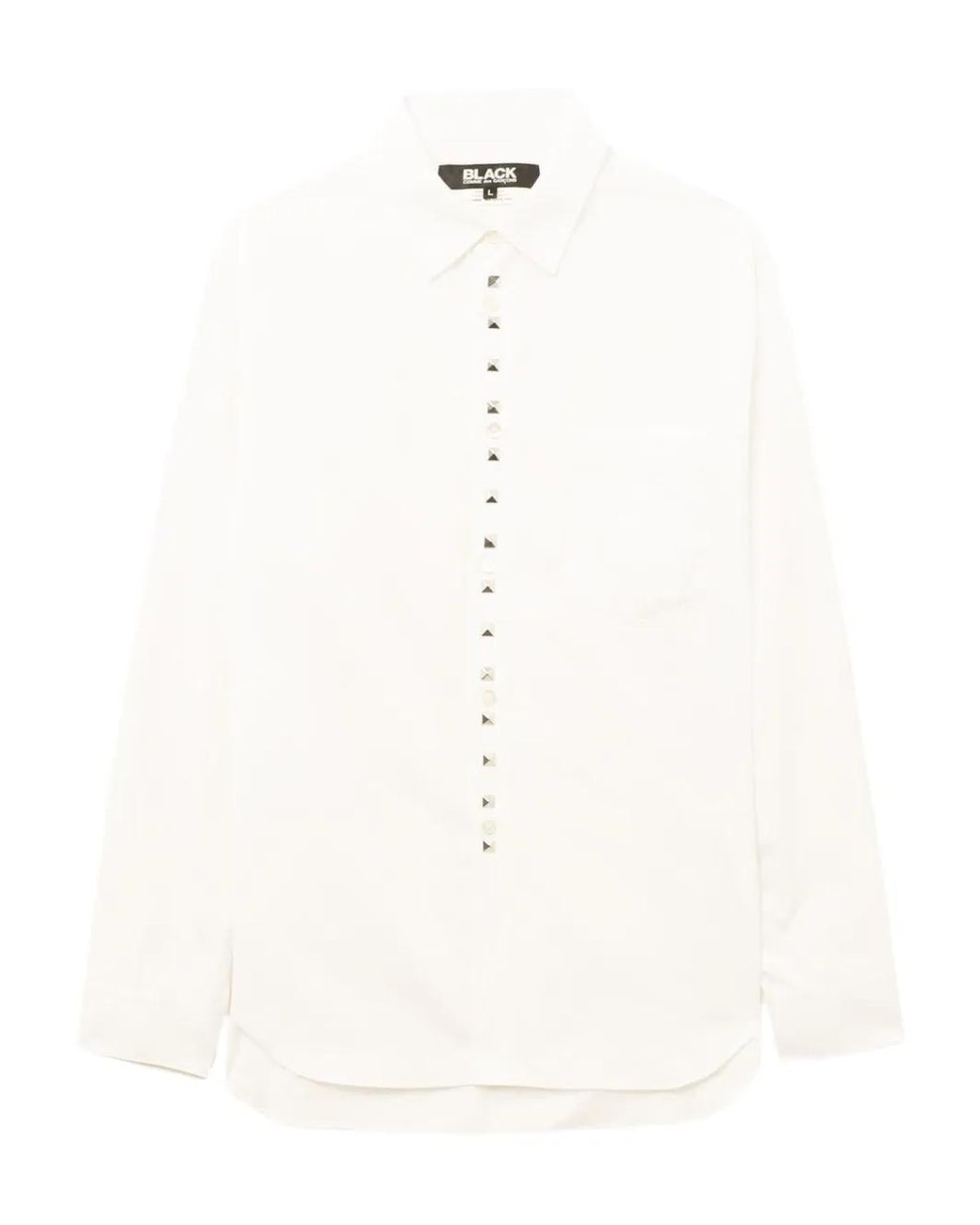 COMME DES GARÇON BLACK White Stud Button Shirt for men