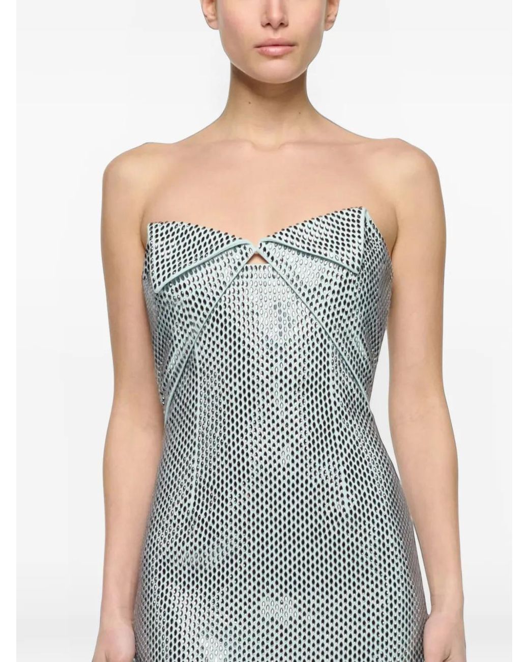 Roland Mouret White Origami-Drape Diamante Maxi Dress