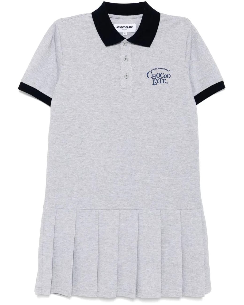 Chocoolate White Logo-Embroidered Dress