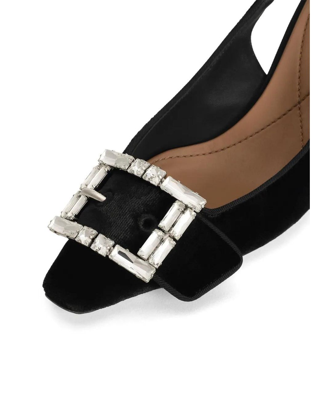 Dolce & Gabbana Black Velvet Slingbak Shoe