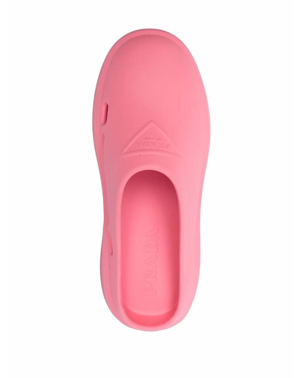 Prada Pink Mellow Logo-Embellished Mules