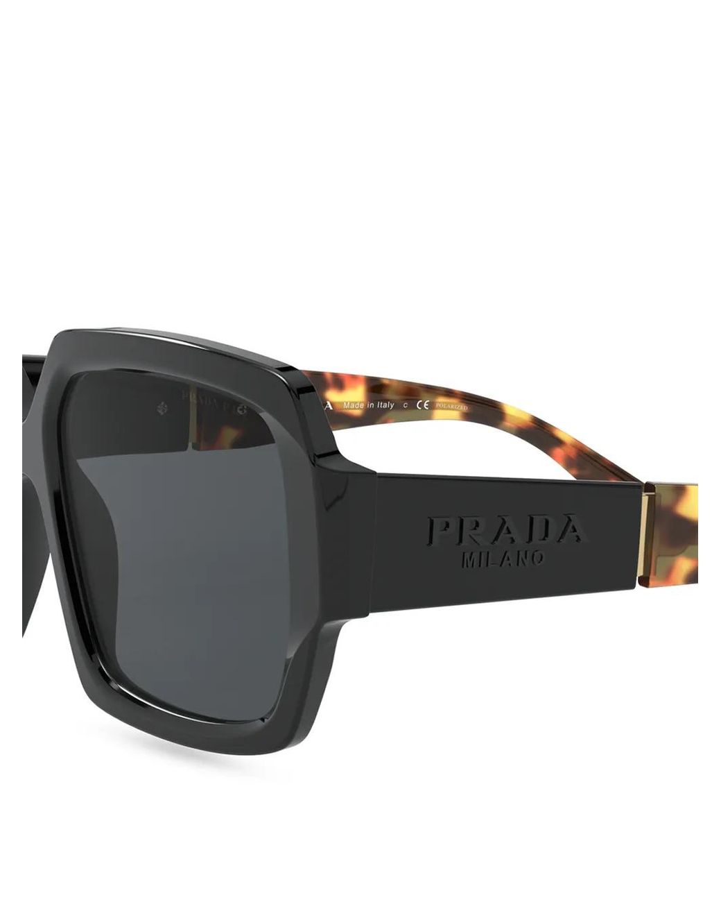 Prada Black Pr 21xs Rectangle-frame Acetate Sunglasses