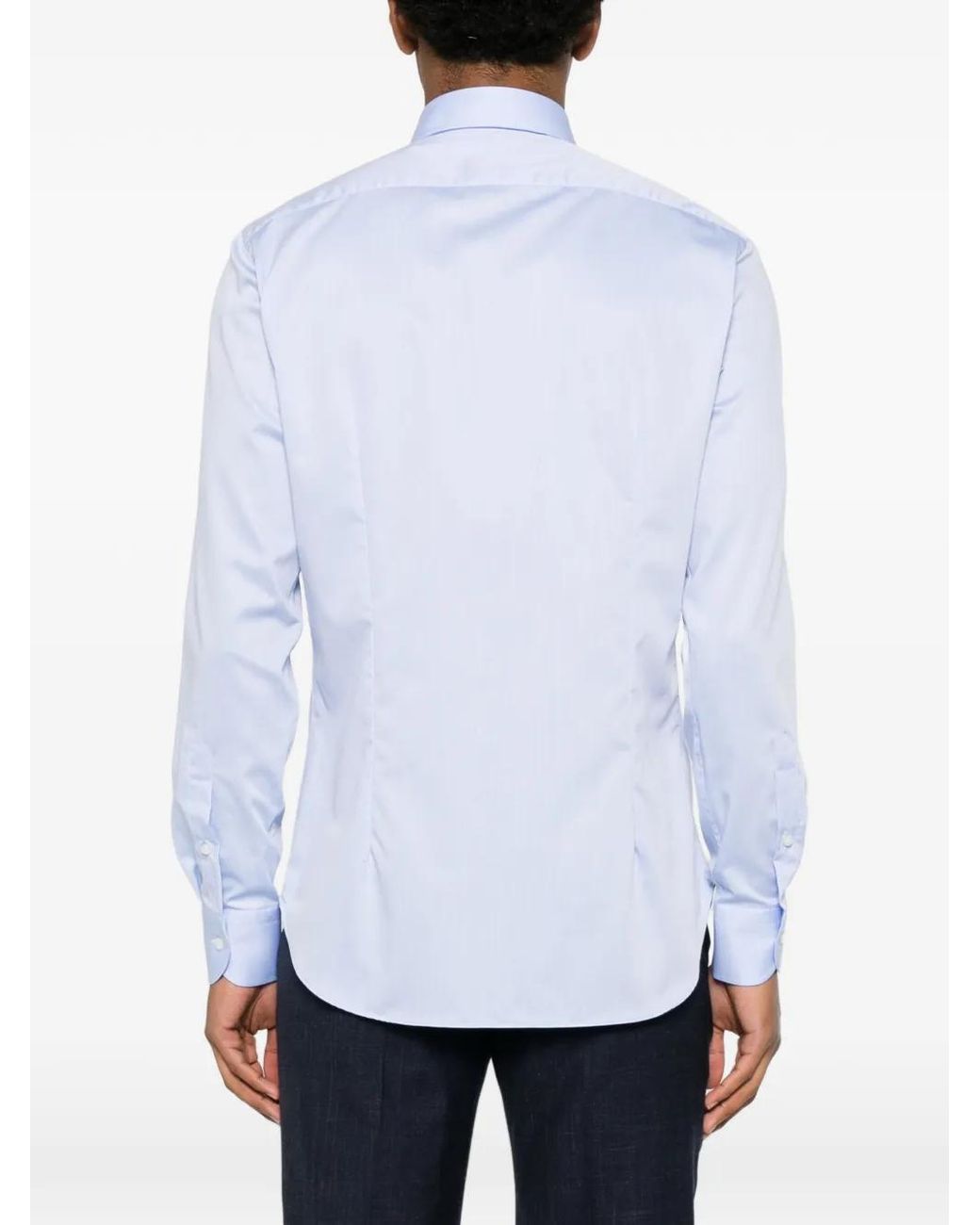 VELA SHOP White Spread-Collar Button-Up Shirt for men