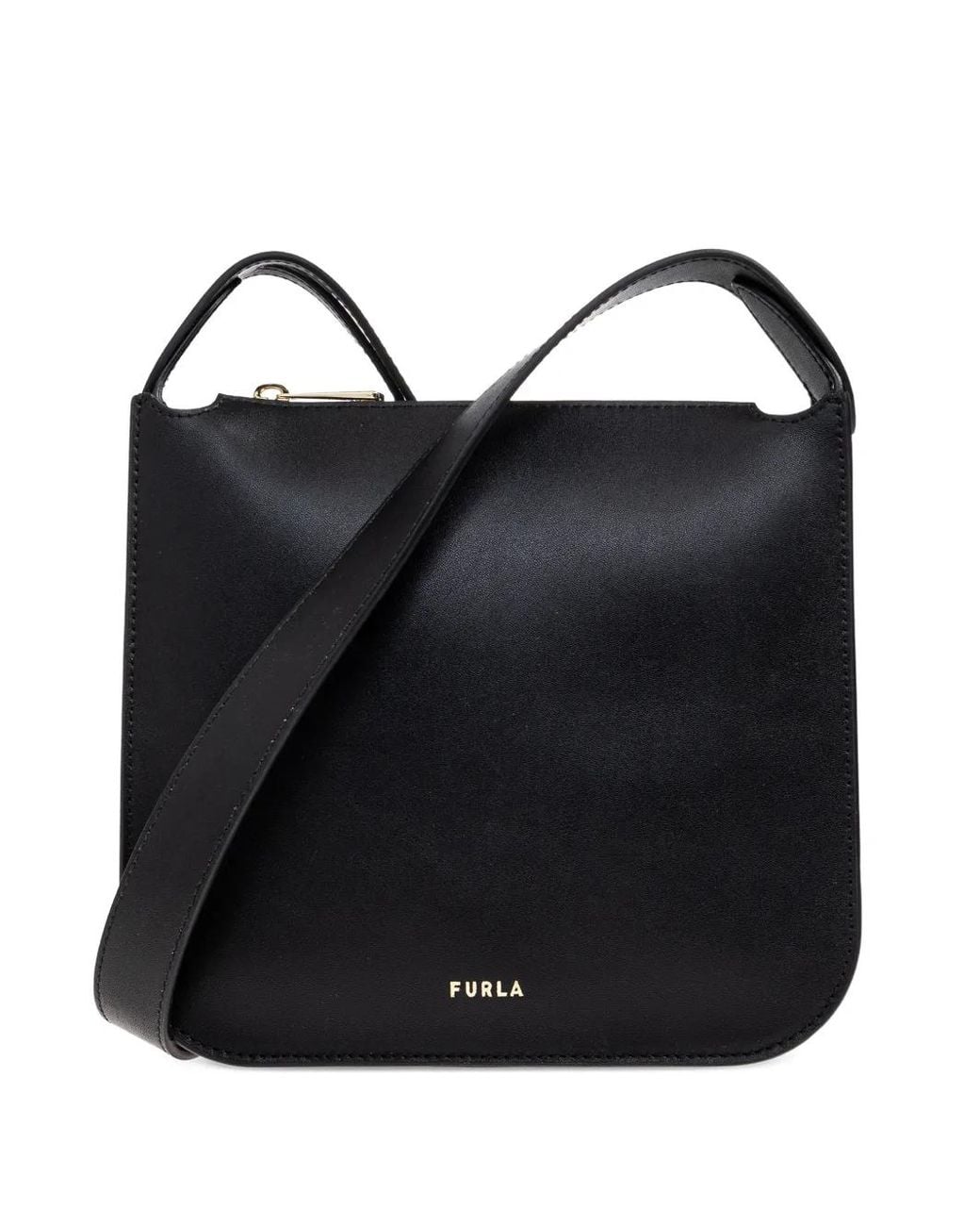 Furla Small Ava Logo-Detail Shoulder Bag in Black | Lyst