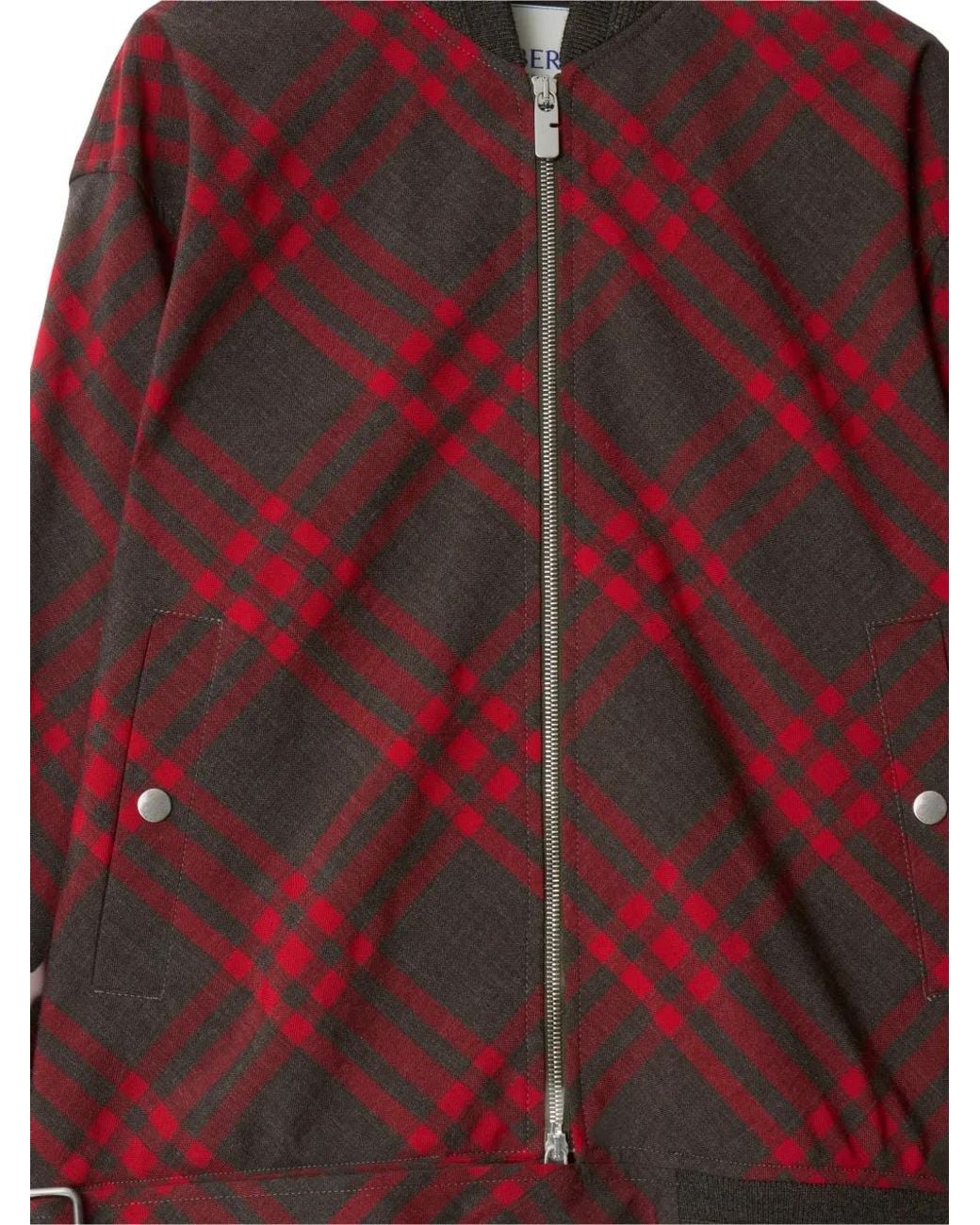 Burberry Red Check Zip Jacket
