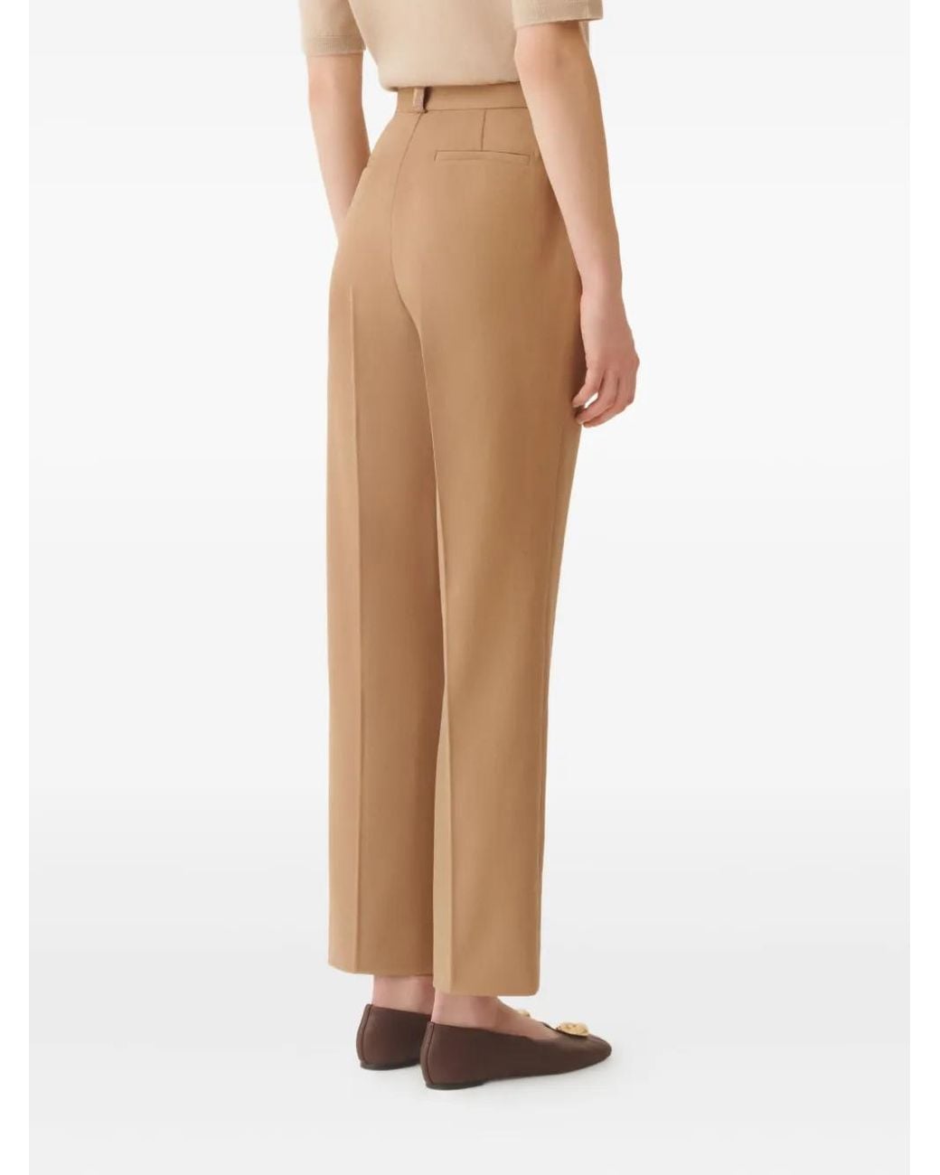 Fabiana Filippi Natural Pleated-Front Trousers